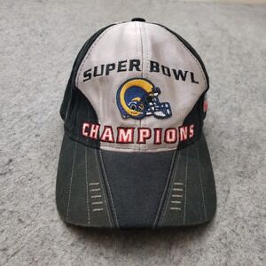 St Luis Rams Hat Cap Black Gray Strap Back Football Super Bowl Puma Adult 2000s